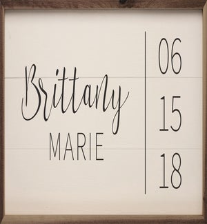 Personalized Name Birthday White